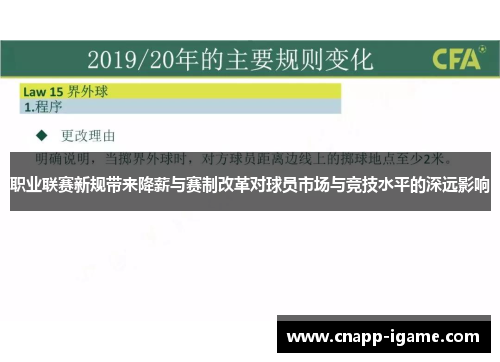 职业联赛新规带来降薪与赛制改革对球员市场与竞技水平的深远影响 职业联赛新规带来降薪与赛制改革对球员市场与竞技水平的深远影响