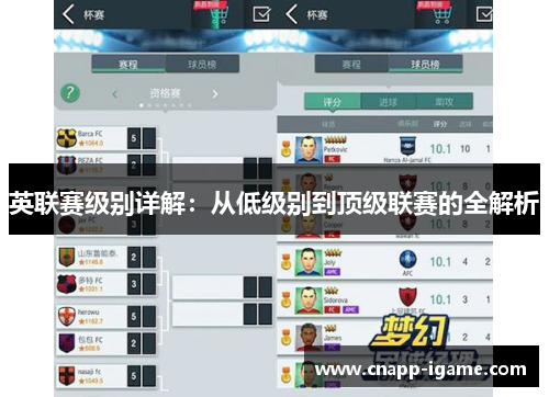 英联赛级别详解:从低级别到顶级联赛的全解析 英联赛级别详解:从低级别到顶级联赛的全解析